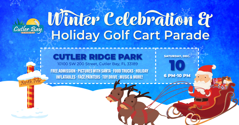 Winter Celebration & Holiday Golf Cart Parade Town of Cutler Bay Florida